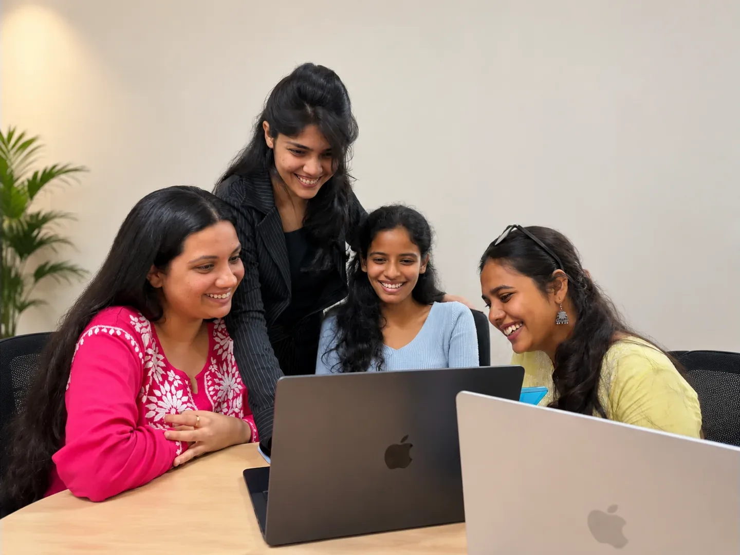 Our team discussing a mobile app project with a client