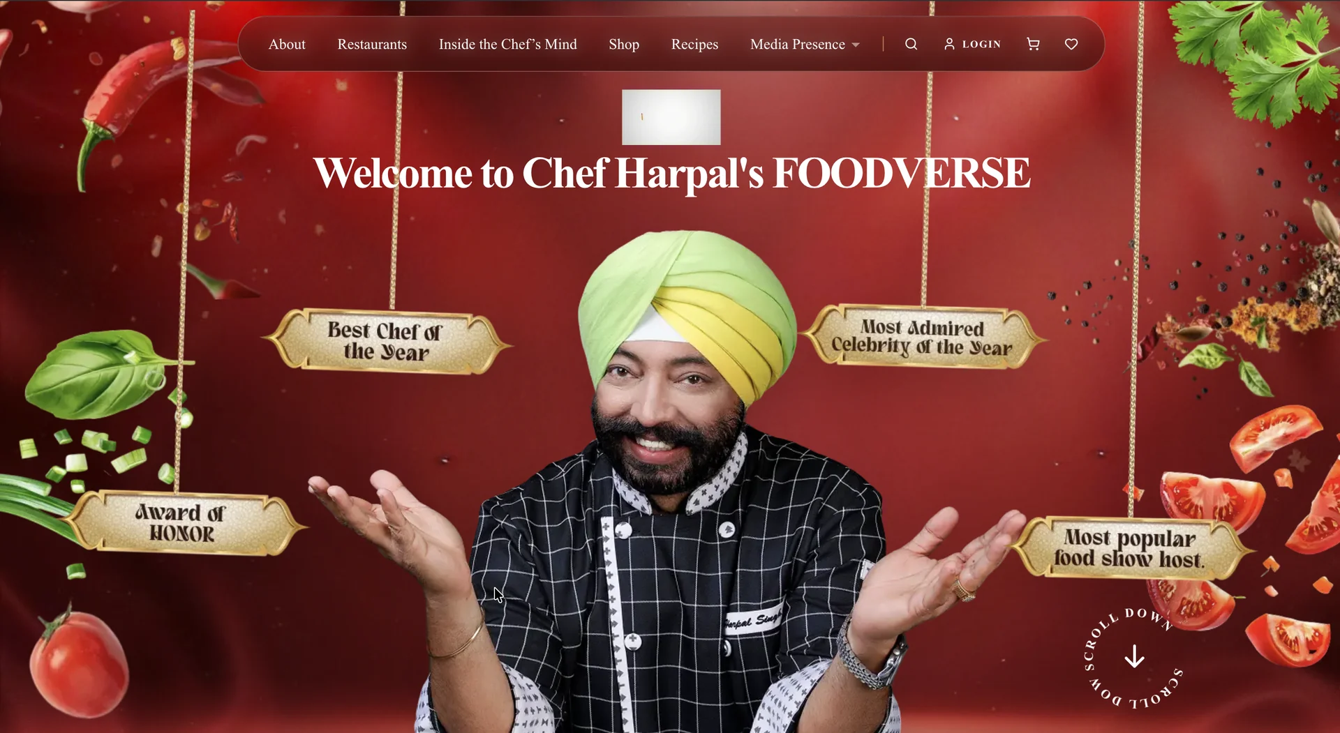 Chef Harpal Singh Sokhi website preview