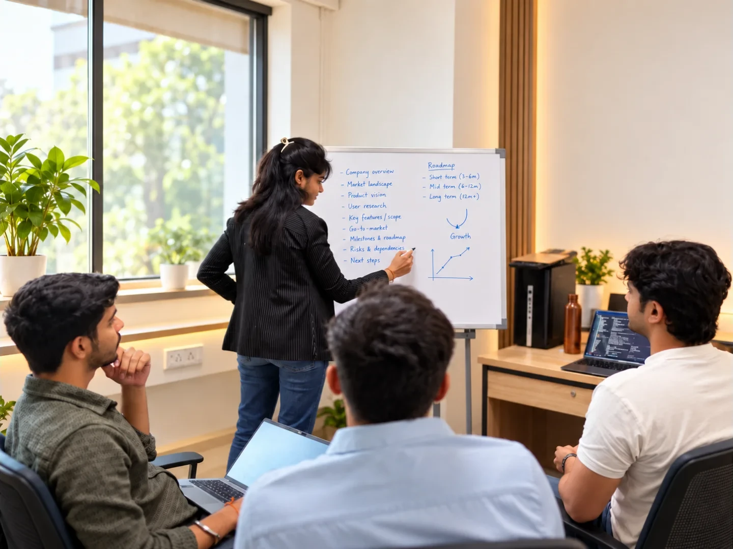 Our team in a website planning workshop